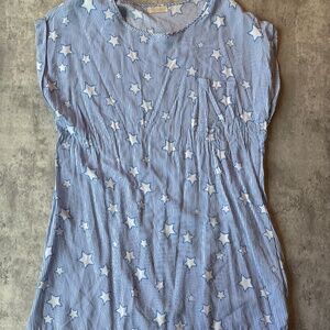 4th of july light weight tunic patriotic star shirt summer festival womens M